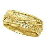14K Yellow Gold Comfort Fit Design Wedding Band For Men and Women - Size 11.5