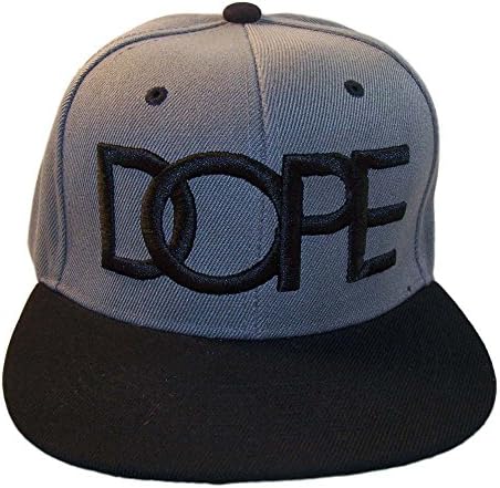 Dope Snapback Hat Baseball Cap Gray Black Letter