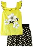 Kids Headquarters Girls 2-6X Top With Printed Shorts