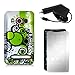 HTC EVO 4G - Android Bubbles Hard Plastic Skin Case Cover + Car Charger + Mirror Screen Protector