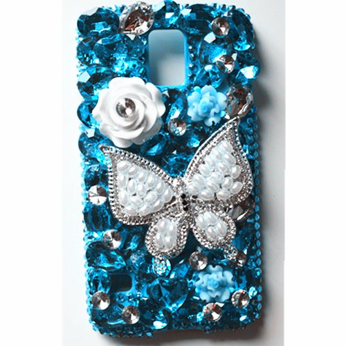EVTECH(TM) 3D Handmade Rhinestone Series Butterfly Crystal Diamond Design Case Clear Cover for Samsung Galaxy S5 I9600 Samsung Galaxy S5/ GS 5 AT&amp;T G900A/ Sprint G900P/ Verizon G900V/ T-mobile G900T (100% Handcrafted)