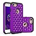 iPhone 7 Case, Asstar Hybrid Defender Dual Layer Protection Slim Trendy Hard Studded Rhinestone Crystal Bling Scratch Protection Hybrid Armor Case for Apple iPhone 7(2016) (purple black)