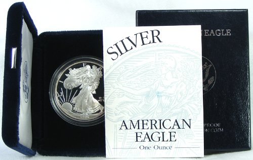 1996 Proof American Silver Eagle Dollar with Original Packaging