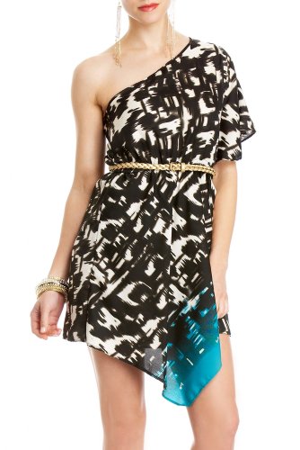 Buy 2b One Shoulder Abstract Ombre Asymmetric Dress