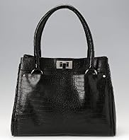 Autograph Leather Faux Crocodile Skin Tote Bag