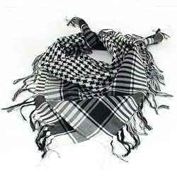 ARAB SHEMAGH FRINGE HEAD SCARF WRAP SHAWL 32x38 WHITE