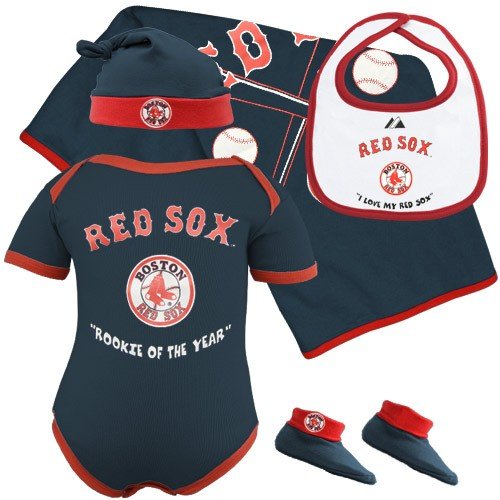 Majestic Boston Red Sox Newborn Rookie of the Year 5 Piece Gift Pack
