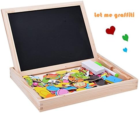 Keetek Drawing Board Baby Kids Toy Wood Magnetic Oppssed Child Educational Toys Spells Happily (Animals)