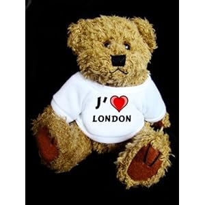 Ours en peluche avec un T-shirt: J aime London Ours en peluche avec un T-shirt: J aime London
