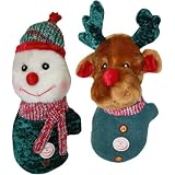 XMAS CHNNL KNIT SNOWMAN/REINDEER MITTEN