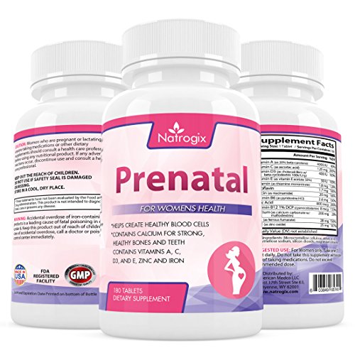 Natrogix 6 Month Supply Prenatal Daily Multivitamins Supplement - #1 Rated Prenatal Vitamins Formula Supports The Essential Nutrients, Vitamins and Minerals for You and Your Baby