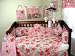NEW PINK SPRING BABY CRIB BEDDING 9 PIECE SET BUMPER QUILT