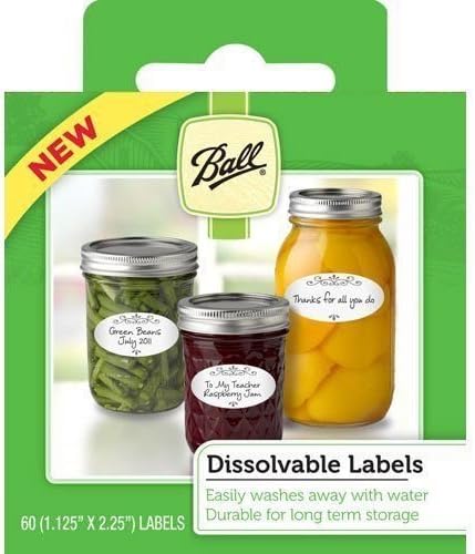 Lot of 360 Ball 10734 Dissolvable Food Canning Jar Labels 6 Boxes of 60