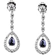 18K White Gold Iolite and Diamond Earrings