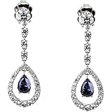 18K White Gold Iolite and Diamond Earrings