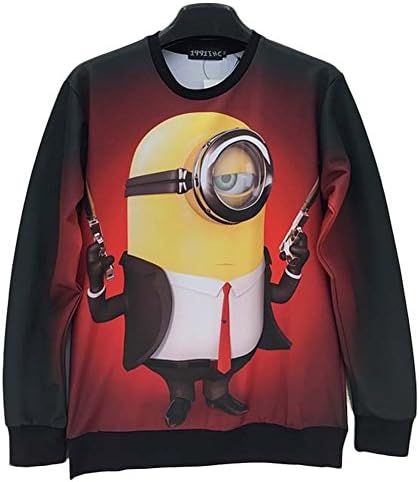CHIC Hoodie Funny Cartoon gun despicable me minions 3D Sweatshirt Pullover (XL)