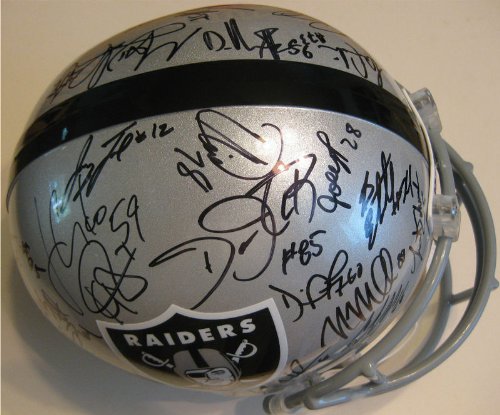 2011 OAKLAND RAIDERS TEAM SIGNED AUTOGRAPHED FULL SIZE HELMET MCFADDEN BUSH CAMPBELL COA + HOLOGRAM