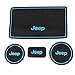 Cup Holder Mats Heavy Duty Non-Slip Interior Door Mat Fit 2008 to 2015 Jeep Wrangler JK Blue