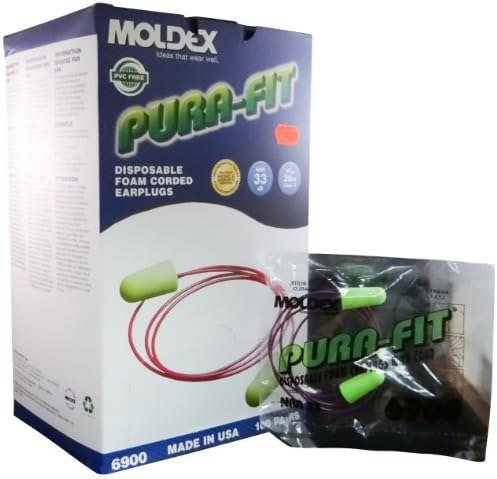 MOLDEX PURA-FIT Ear Plugs Soft Foam with Cord 1 Box by R3 Safety - MS92215