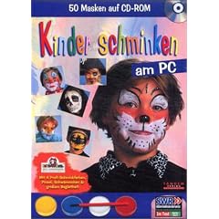 Kinder schminken am PC, 1 CD-ROM m. 4 Profi-Schminkfarben, Pinsel und Schw�mmchen 50 Masken auf CD-ROM. F�r Windows 95/98/Me. Auch zum Ausprobieren u. Ausdrucken auf gescanntem Foto