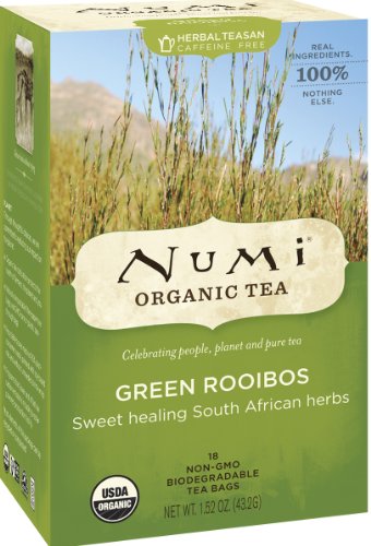 Numi Organic Tea Green Rooibos, Herbal Teasan, 18 Count Tea Bags (Pack of 3)