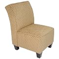 Chenille Dot Welted Chair - Beige