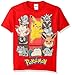 Pokemon Big Boys Group Short Sleeve Tee, Red, Large/14-16