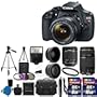 Canon EOS Rebel T5 18MP EF-S Digital SLR Camera USA warranty with canon EF-S 18-55mm f/3.5-5.6 IS [Image Stabilizer] II Zoom Lens & EF 75-300mm f/4-5.6 III Telephoto Zoom Lens + 58mm 2x Professional Lens +High Definition 58mm Wide Angle Lens + Auto Power Flash + UV Filter Kit with 24GB Complete Deluxe Accessory Bundle