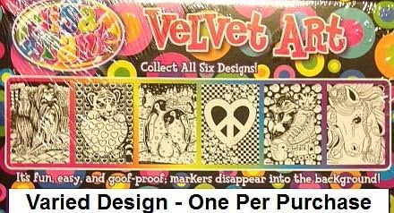Lisa Frank Velvet Coloring Sheet Art Kit and Markers - Varied Images
