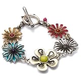 Lucky Brand Floral Link Bracelet, 7.5
