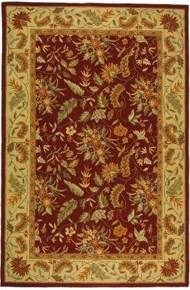 Safavieh Chelsea Collection HK141C Hand-hooked Red and Ivory Wool Area Runner, 2-Feet 6-Inch by 8-Feet