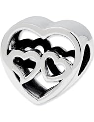 Reflection Beads Silver Two Hearts Love Bead