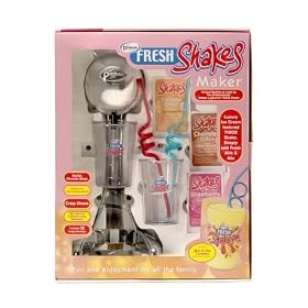 Fresh Shakes Maker - Chrome mixer with tumblers, crazy straws and 15 large servings