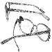 S9Q Cute Kitty Cat Womens Lovely Fashion Glasses Black Bow Frame Cosplay Lens Grey