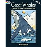 great whales stained glass coloring book dover nature stained glass coloring book