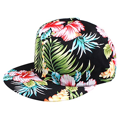 Asher Fashionable Unisex Floral Blossom Print Vintage Baseball Snapback Cap