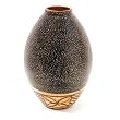 Handcrafted Antique Style Ceramic Flower Bud Vase / Jar With Tribal Band