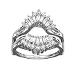 14K White Gold 3/4 ct. Round and Baguette Cut Diamond Ring Guard