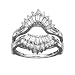 Jewelry : 14K White Gold 3/4 ct. Round and Baguette Cut Diamond Ring Guard