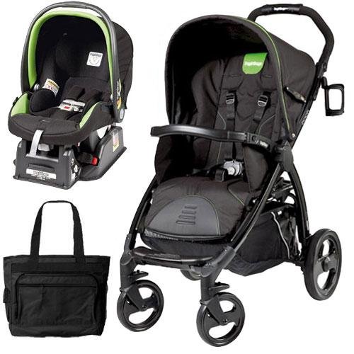 Peg Perego Book Stroller Travel System with a Diaper Bag Nero Energy
