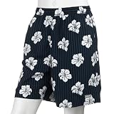 Chaps Men's Swim Trunk with Allover Print, Navy, Large