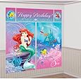 Amscan Disney's Ariel Little Mermaid Scene Setters, Blue/Purple/Pink, 59" x 65"