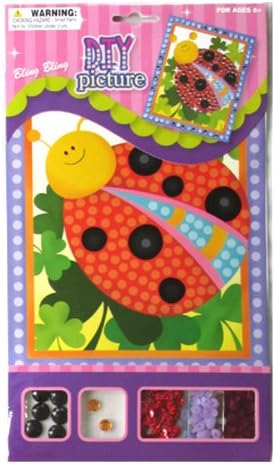 DIY Picture Kit W/Gems & Sequins Lady Bug Design 8" x 6.625"