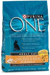 Purina One Chicken & Rice Formula Cat Food, 3.5-Pound Bags (Pack of 6)