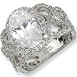 Sterling Silver Fancy Round Cubic Zirconia by Cheryl M