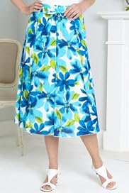 Classic Collection Pure Cotton Floral Embroidered Skirt with Belt [T58-5618-S]
