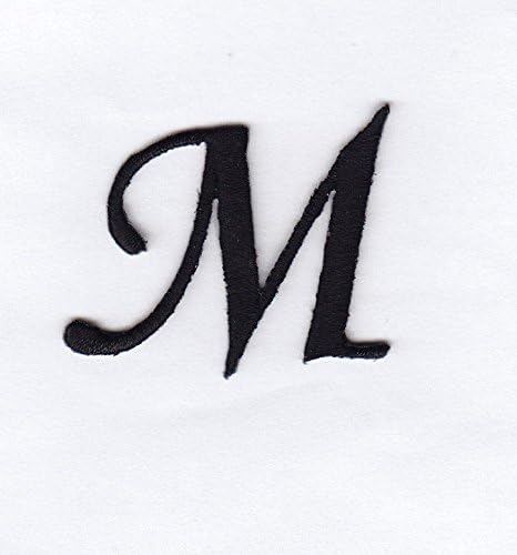 MONOGRAM LETTERS - 1 1/4" BLACK LETTER "M" - Iron On Embroidered Applique