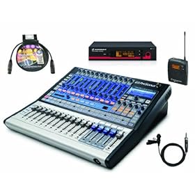 Presonus StudioLive 16.0.2 Performance & Recording Digital Mixer with Sennheiser EW112 G3 Evolution Wireless Lavalier Mic System & 10ft High Quality XLR Microphone Cable
