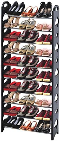 Hotouch Round-Shaped Free Standing 10 Tier Shoe Tower Rack