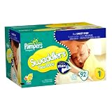 Pampers Swaddlers Dry Max Diapers, Size 1, 92-Count